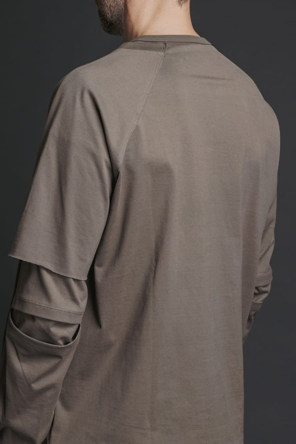 Cotton Asymmetry Layered L/S  Brown Gray