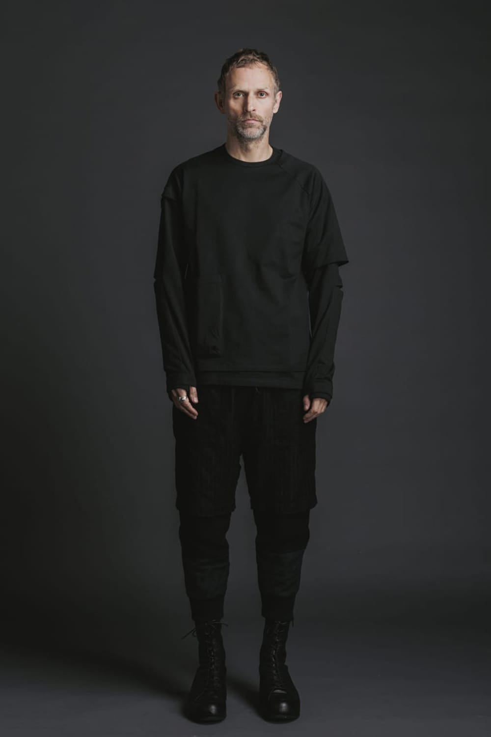 Cotton Asymmetry Layered L/S  Black