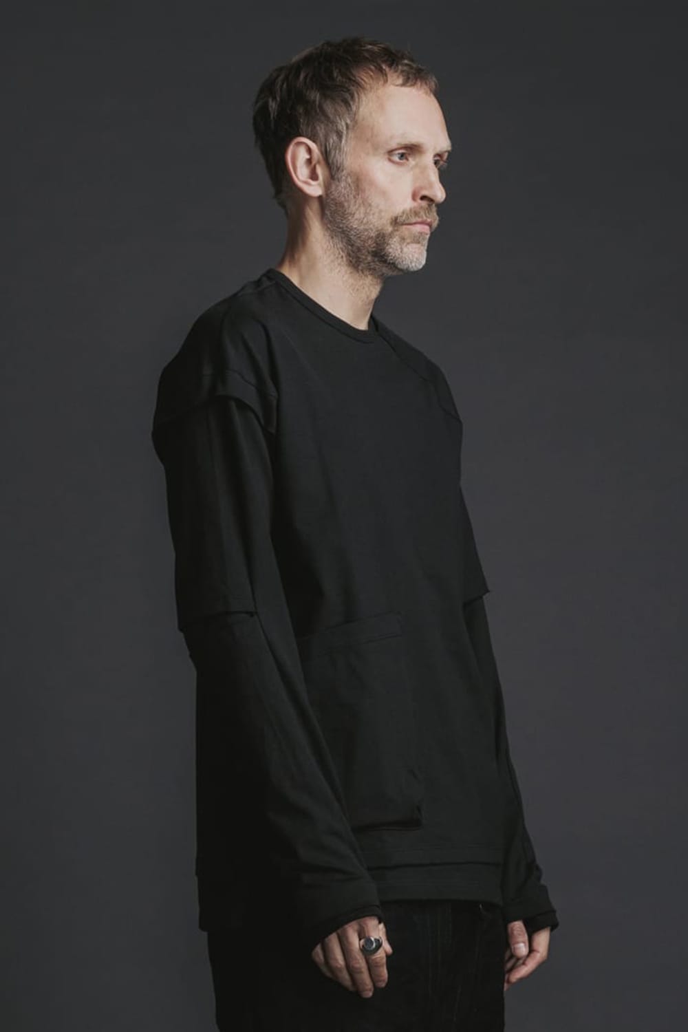 Cotton Asymmetry Layered L/S  Black