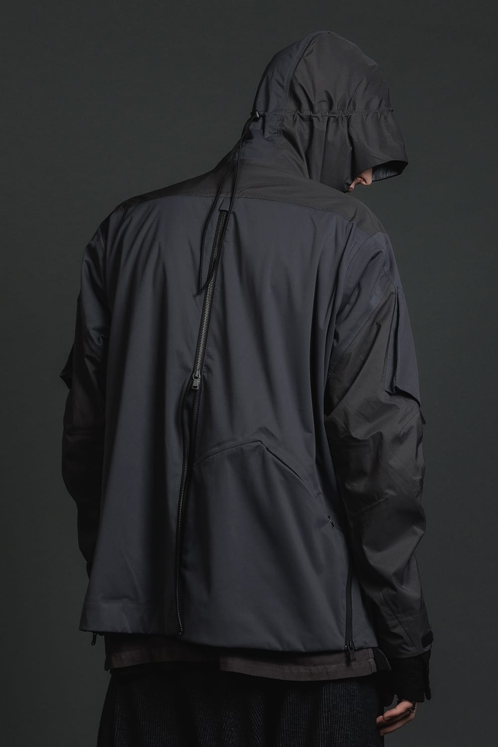 Water Repellent Hooded Jacket  Dark Gray