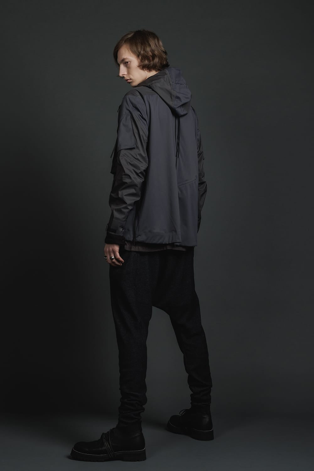 Water Repellent Hooded Jacket  Dark Gray