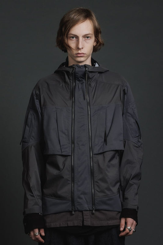 Water Repellent Hooded Jacket  Dark Gray