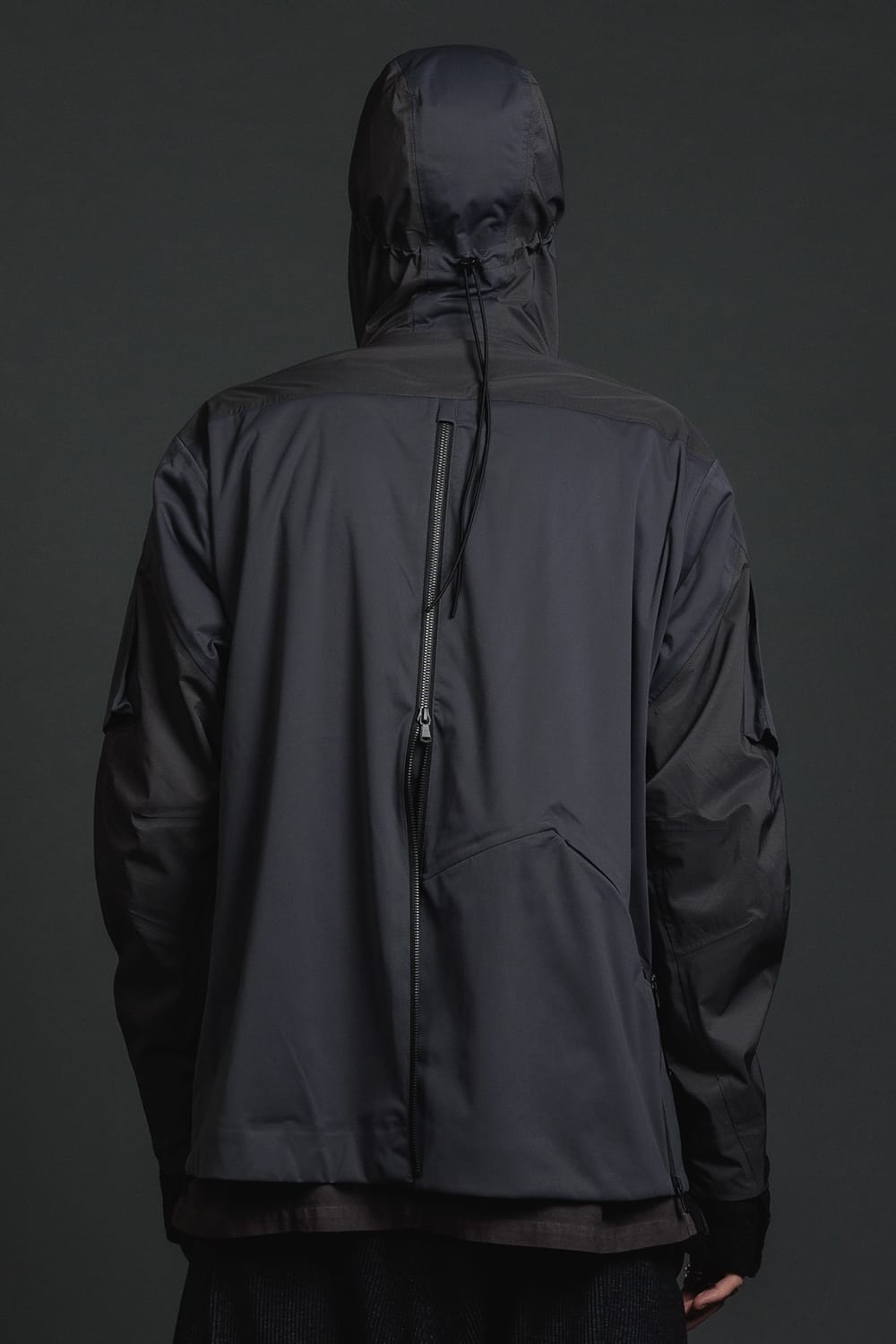 Water Repellent Hooded Jacket  Dark Gray