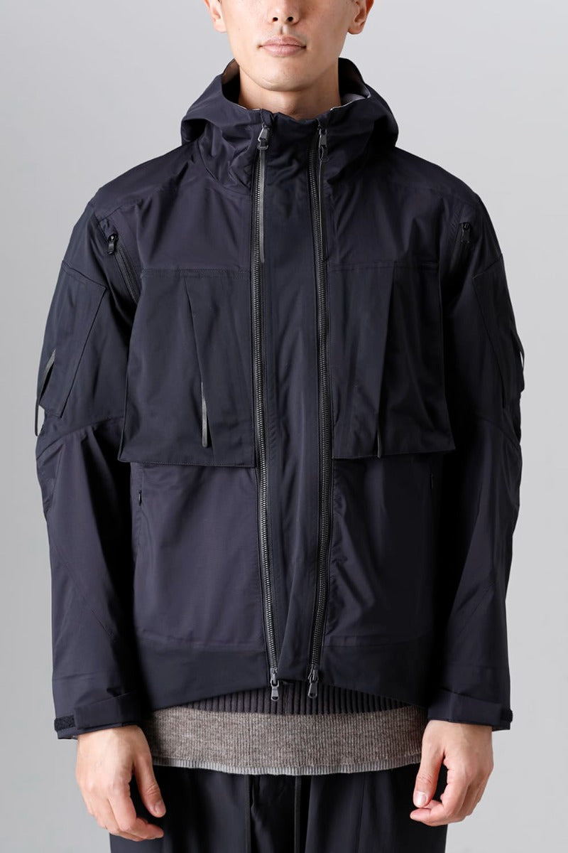 Water Repellent Hooded Jacket  Black