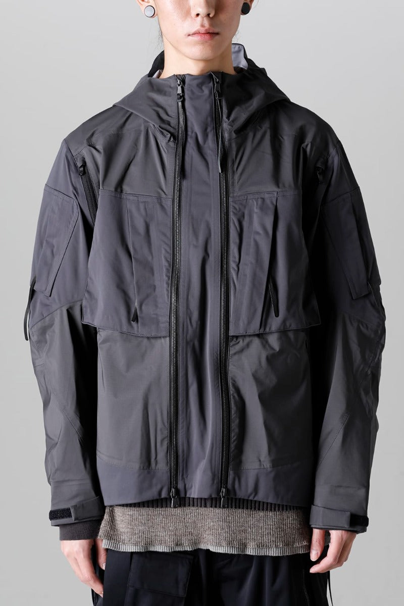 Water Repellent Hooded Jacket  Dark Gray