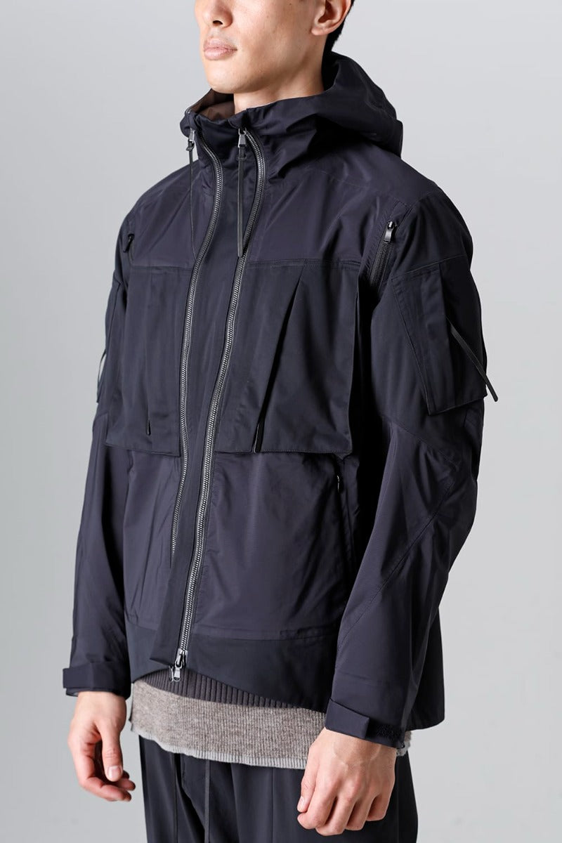 Water Repellent Hooded Jacket  Black