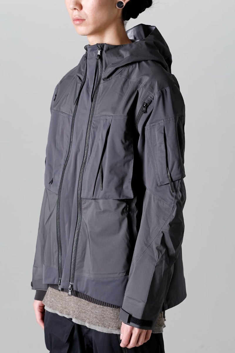 Water Repellent Hooded Jacket  Dark Gray