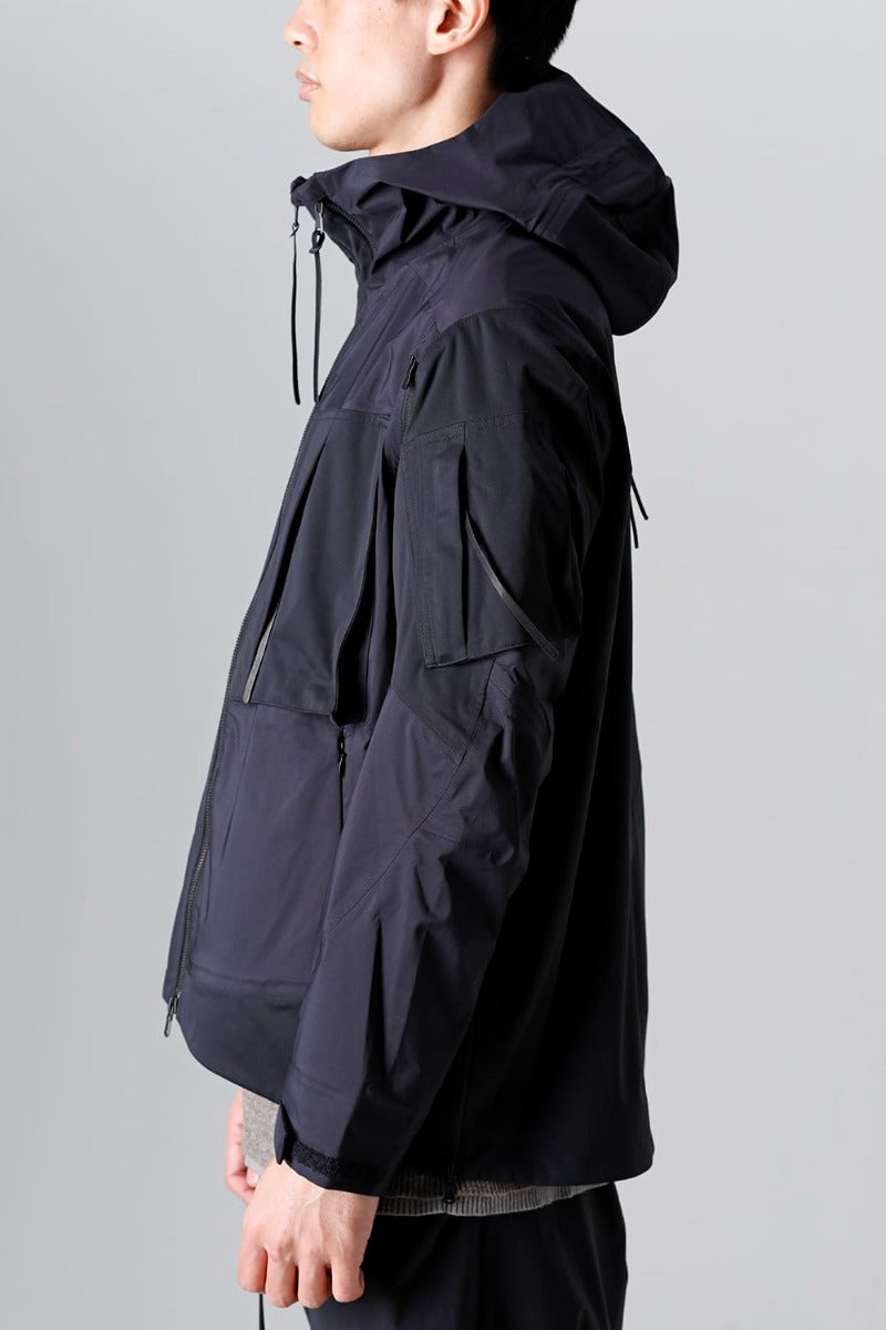 Water Repellent Hooded Jacket  Black