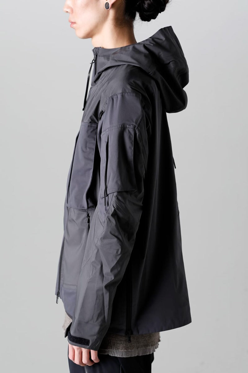 Water Repellent Hooded Jacket  Dark Gray