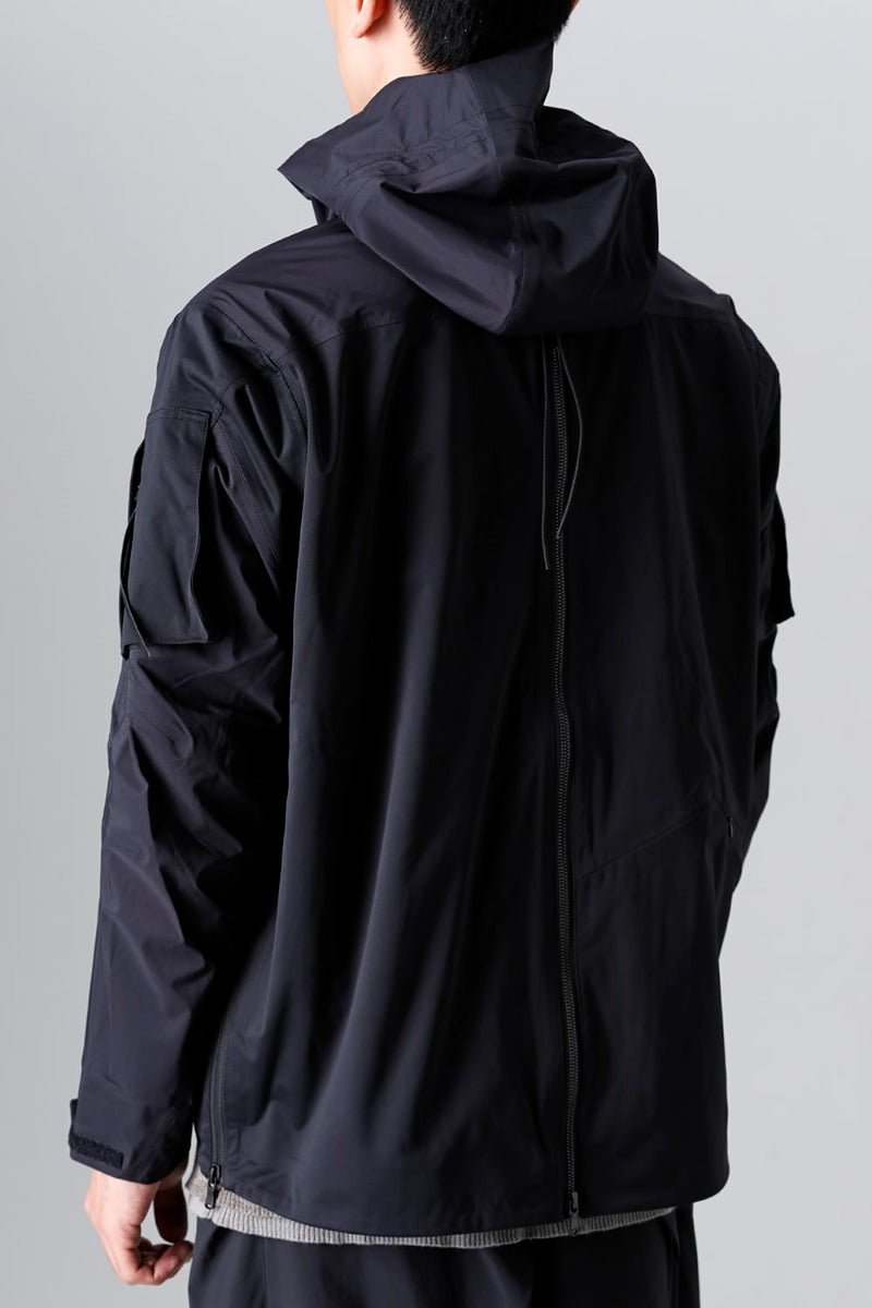 Water Repellent Hooded Jacket  Black