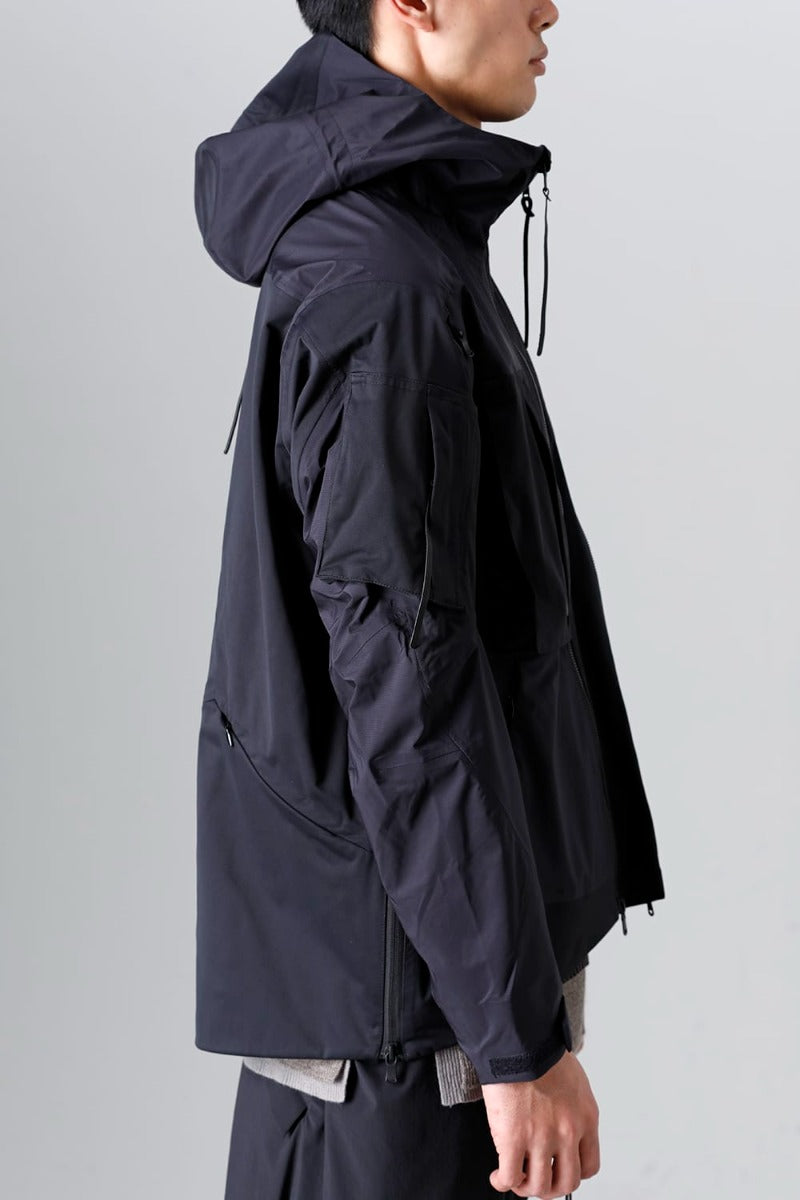 Water Repellent Hooded Jacket  Black