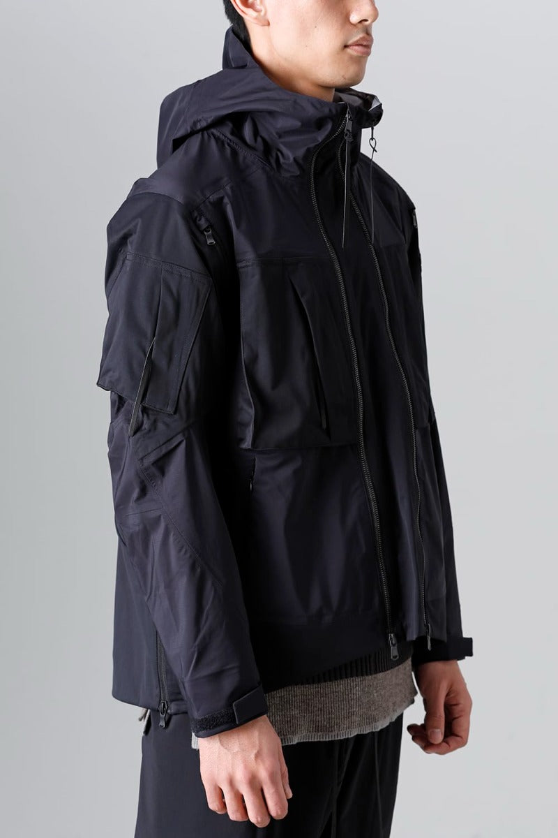 Water Repellent Hooded Jacket  Black