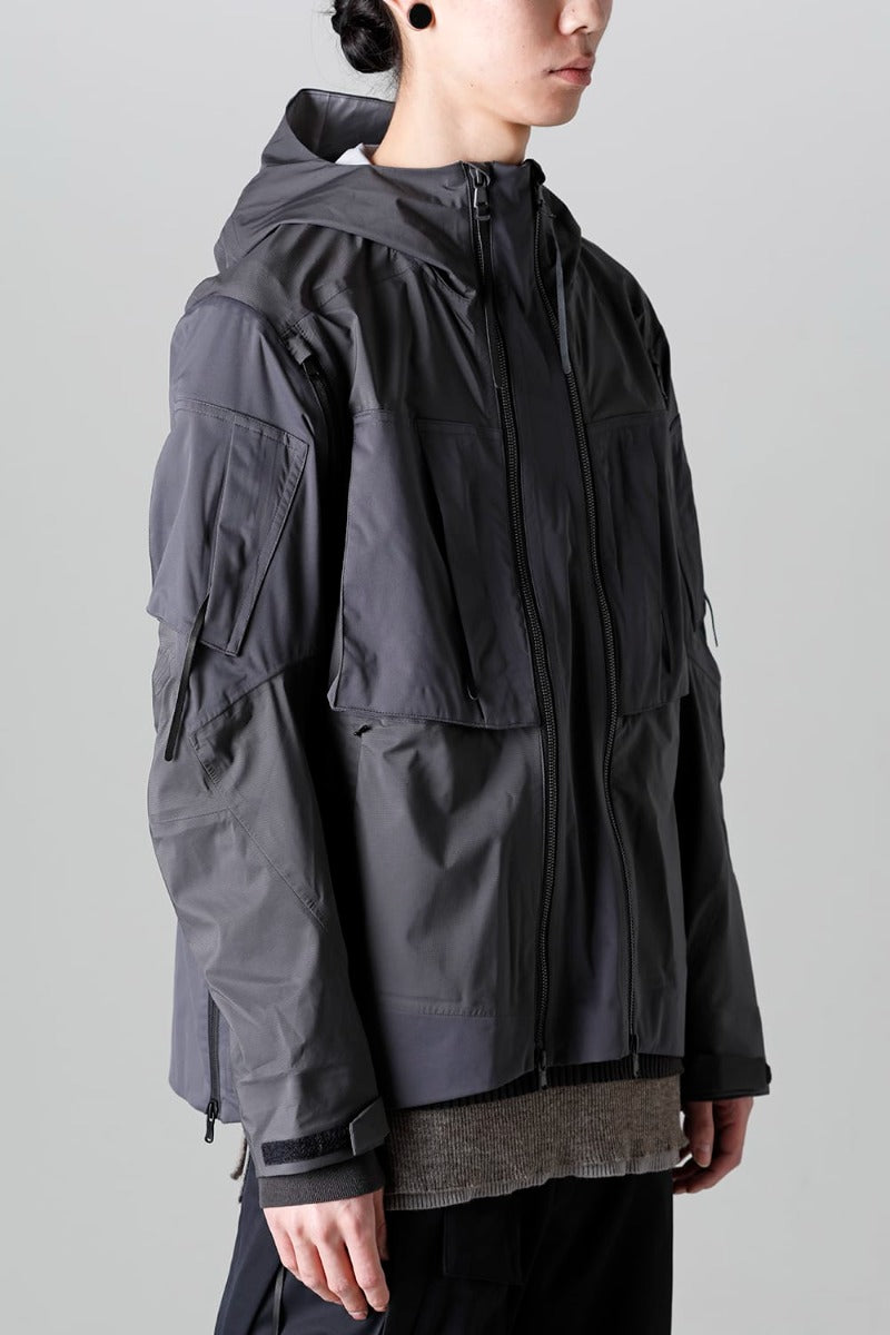 Water Repellent Hooded Jacket  Dark Gray