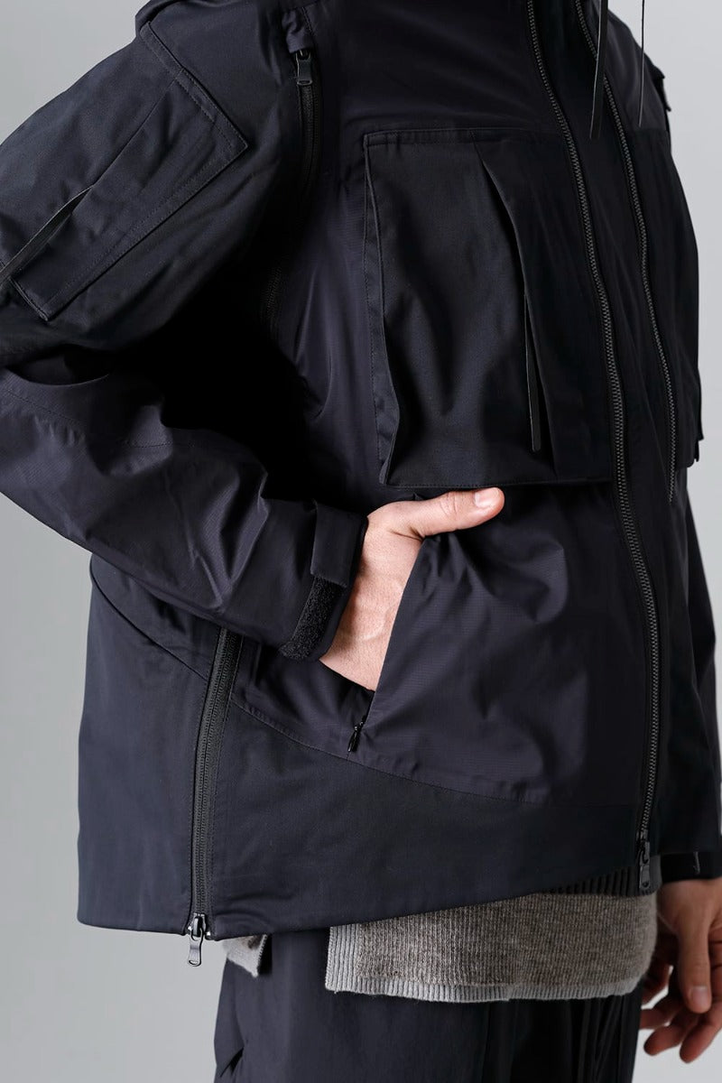 Water Repellent Hooded Jacket  Black