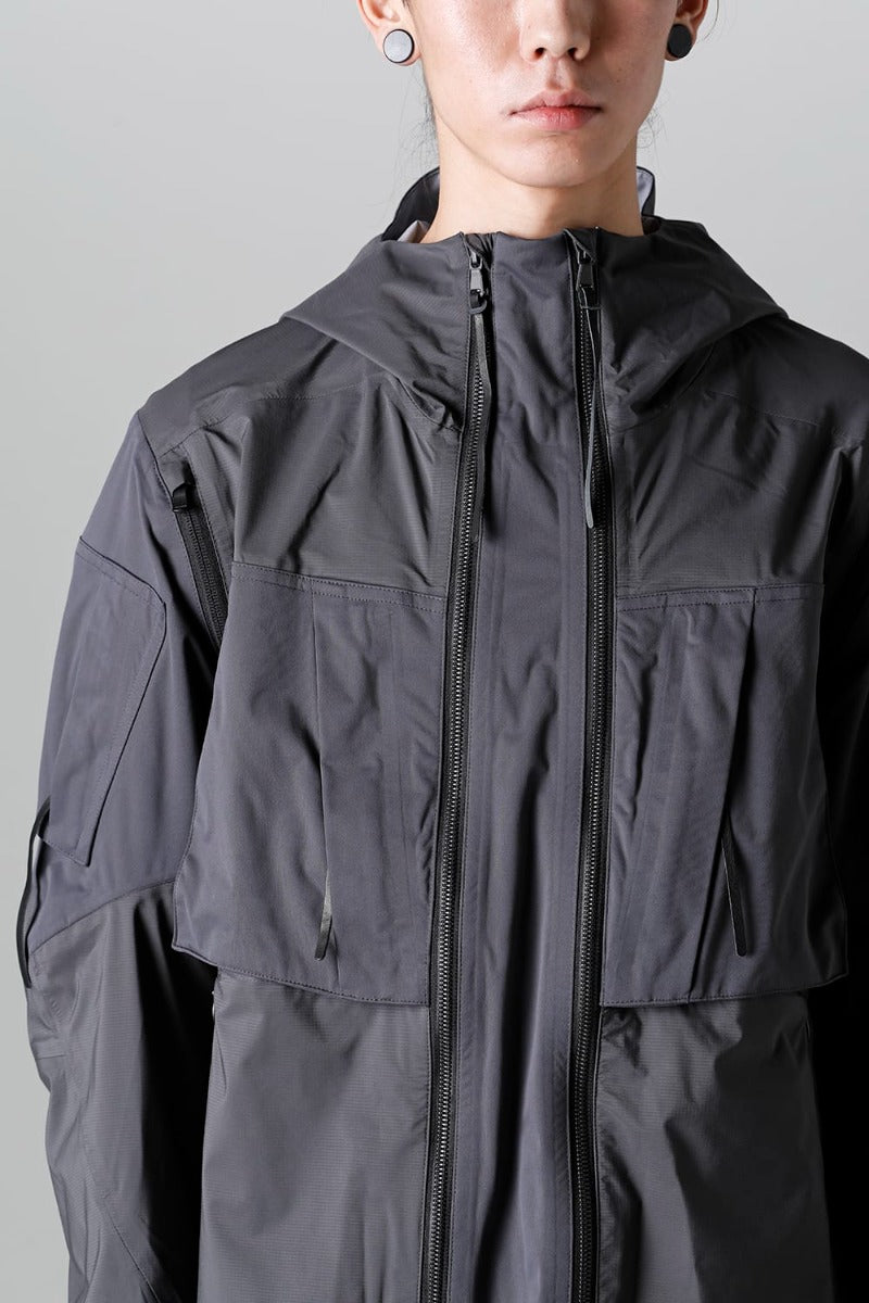 Water Repellent Hooded Jacket  Dark Gray