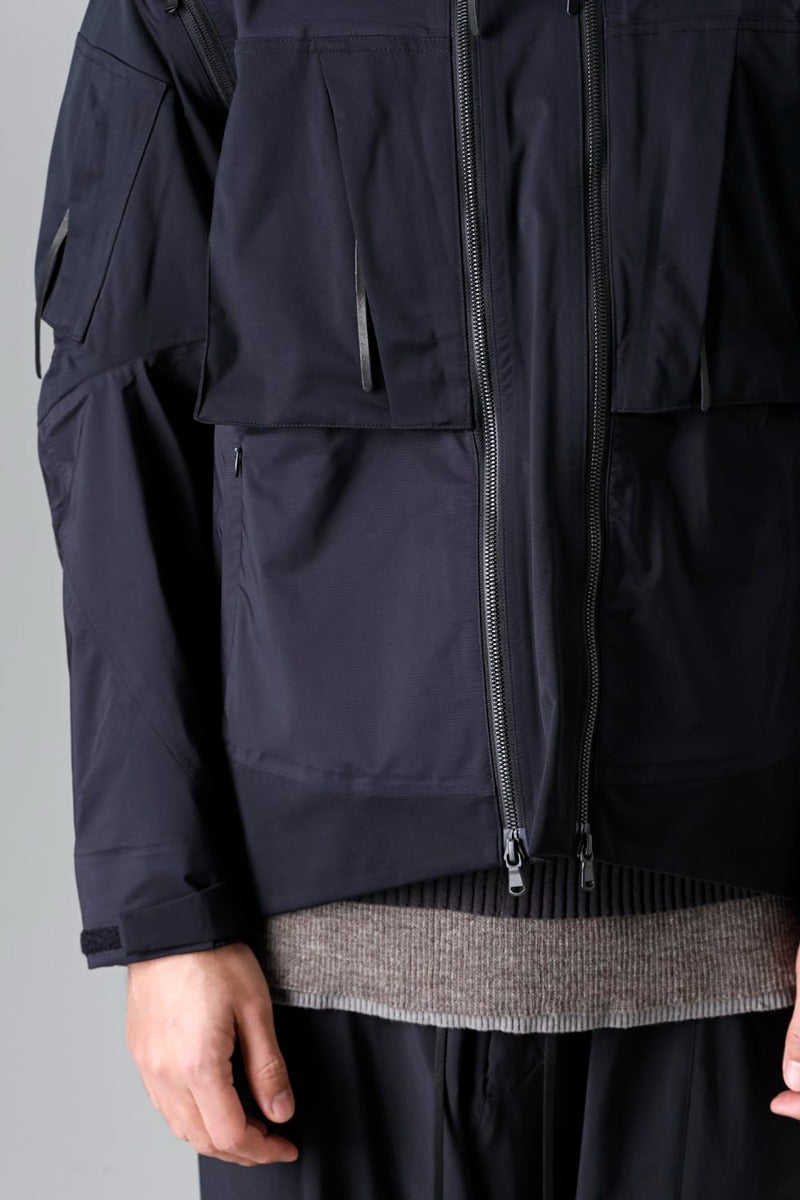 Water Repellent Hooded Jacket  Black