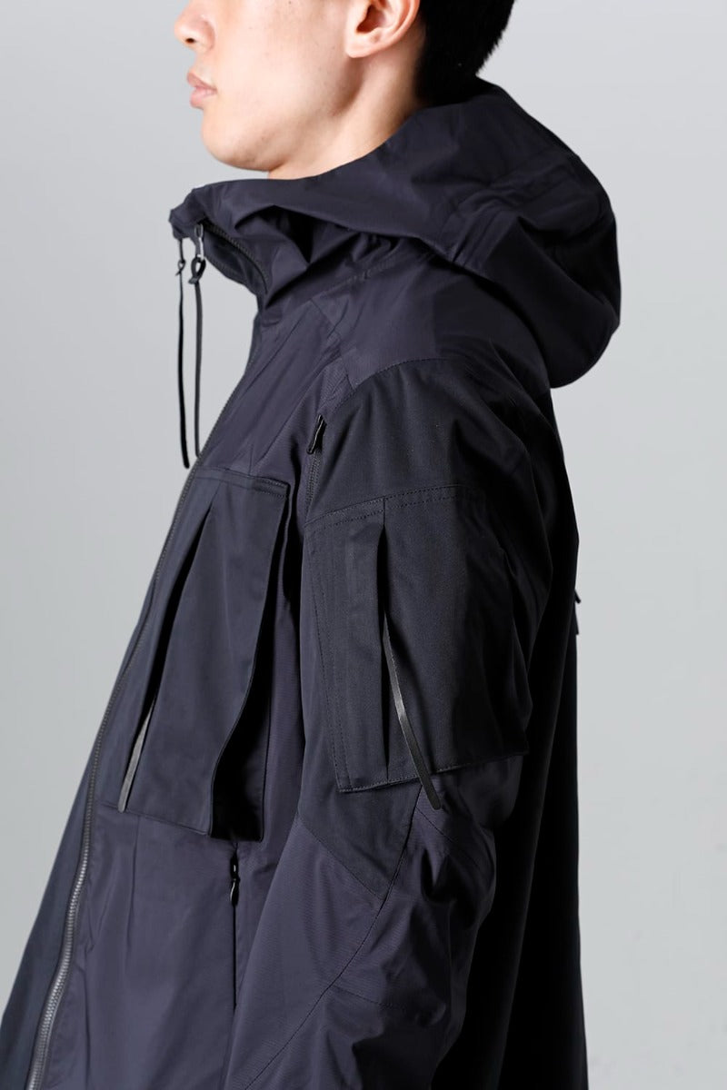 Water Repellent Hooded Jacket  Black