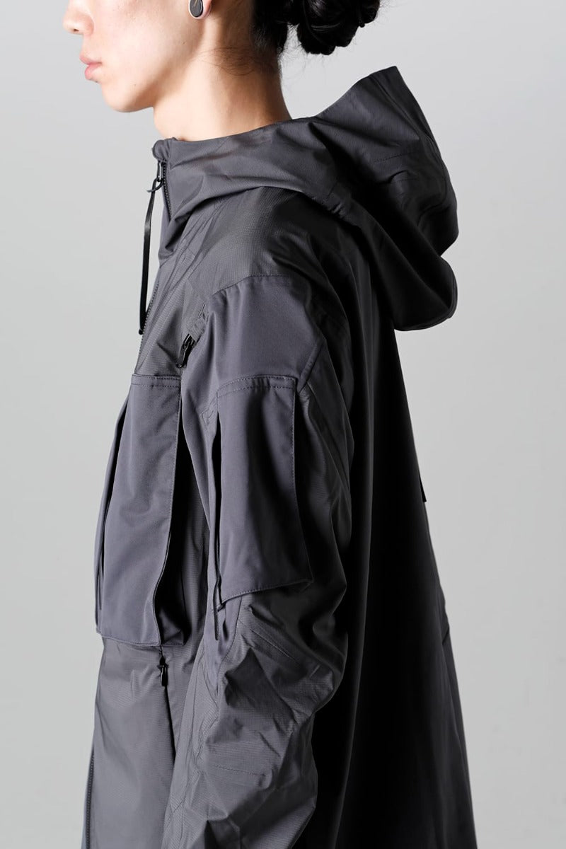 Water Repellent Hooded Jacket  Dark Gray