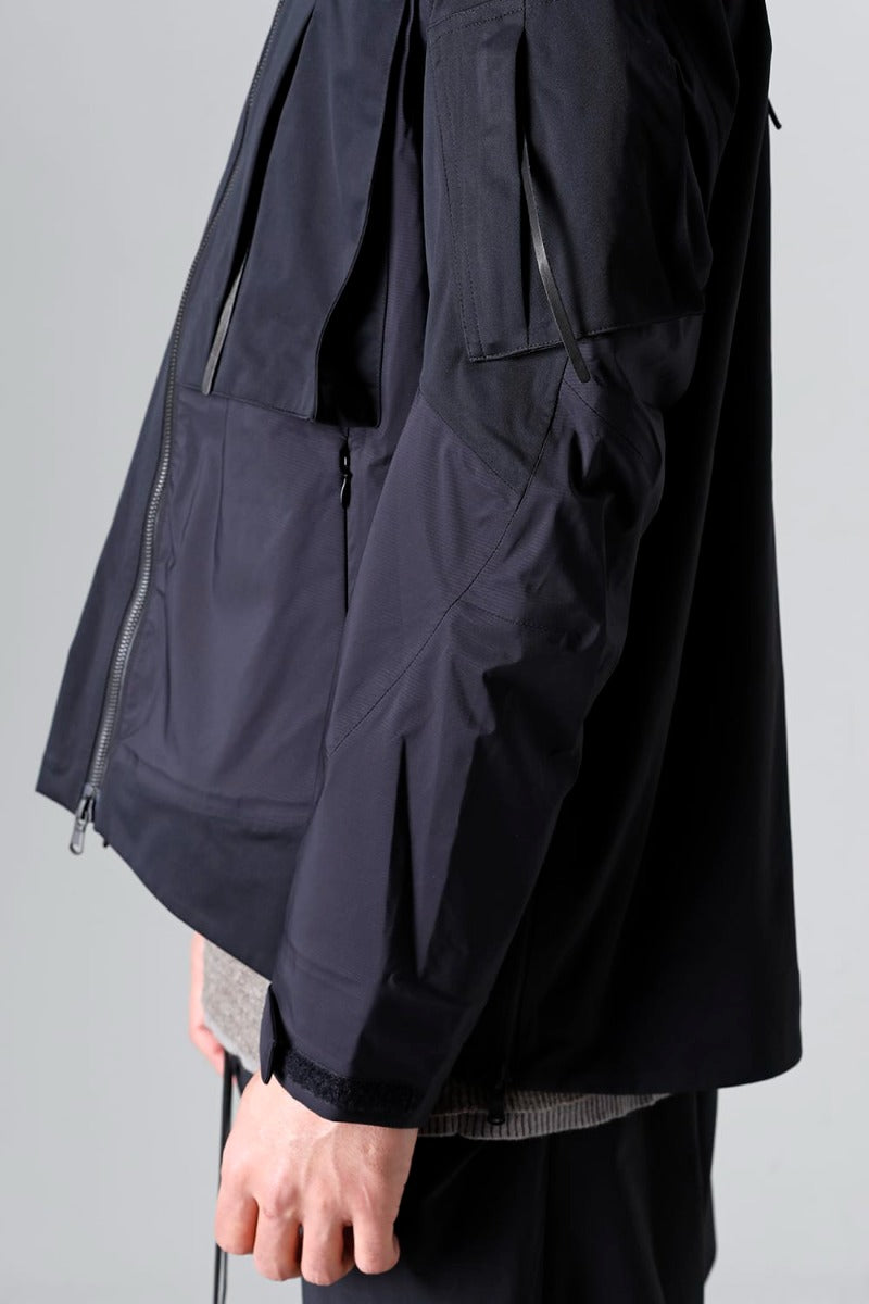 Water Repellent Hooded Jacket  Black