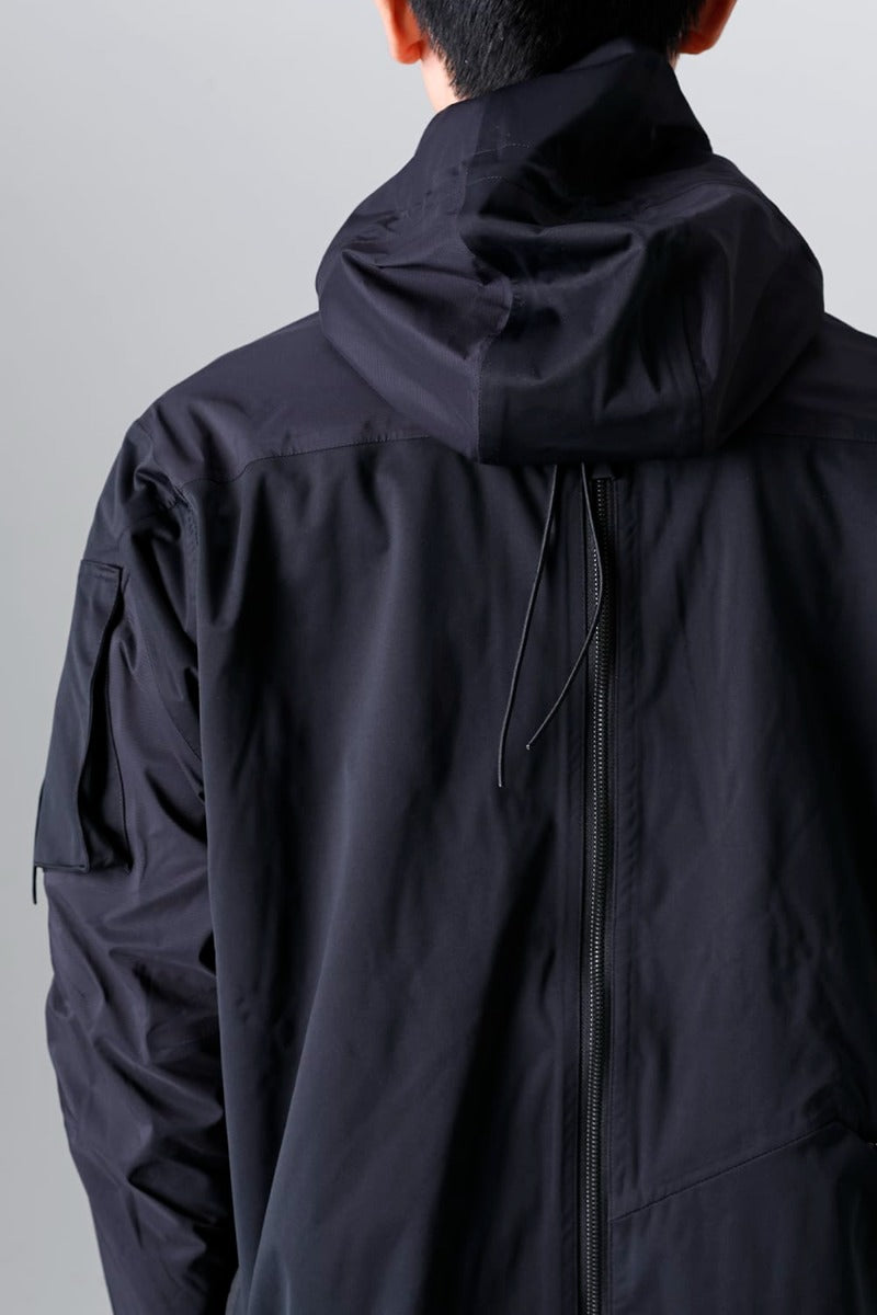 Water Repellent Hooded Jacket  Black