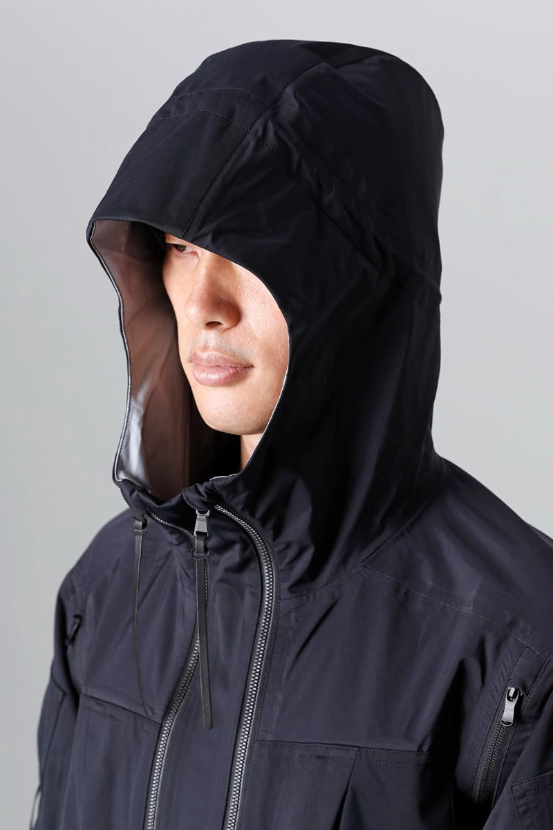 Water Repellent Hooded Jacket  Black