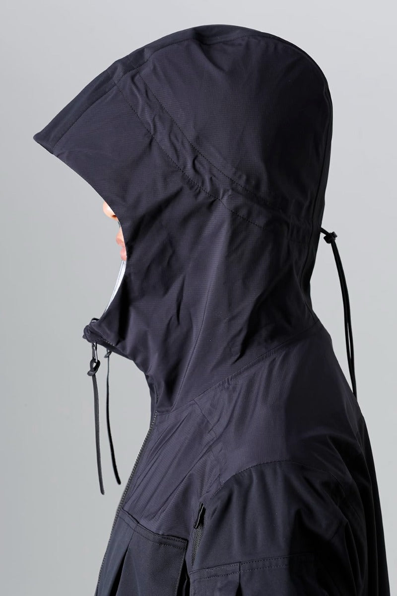 Water Repellent Hooded Jacket  Black