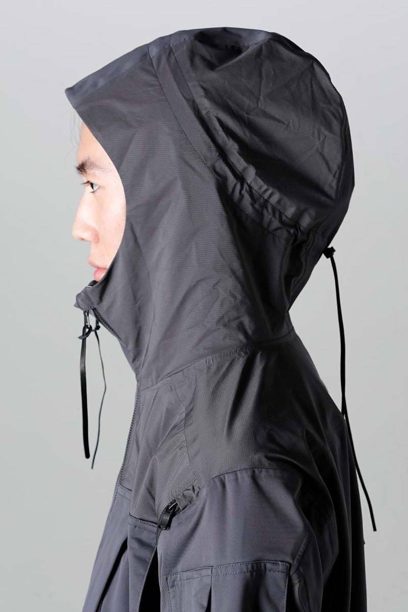 Water Repellent Hooded Jacket  Dark Gray