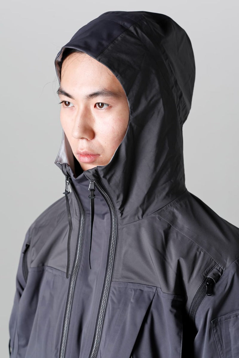 Water Repellent Hooded Jacket  Dark Gray