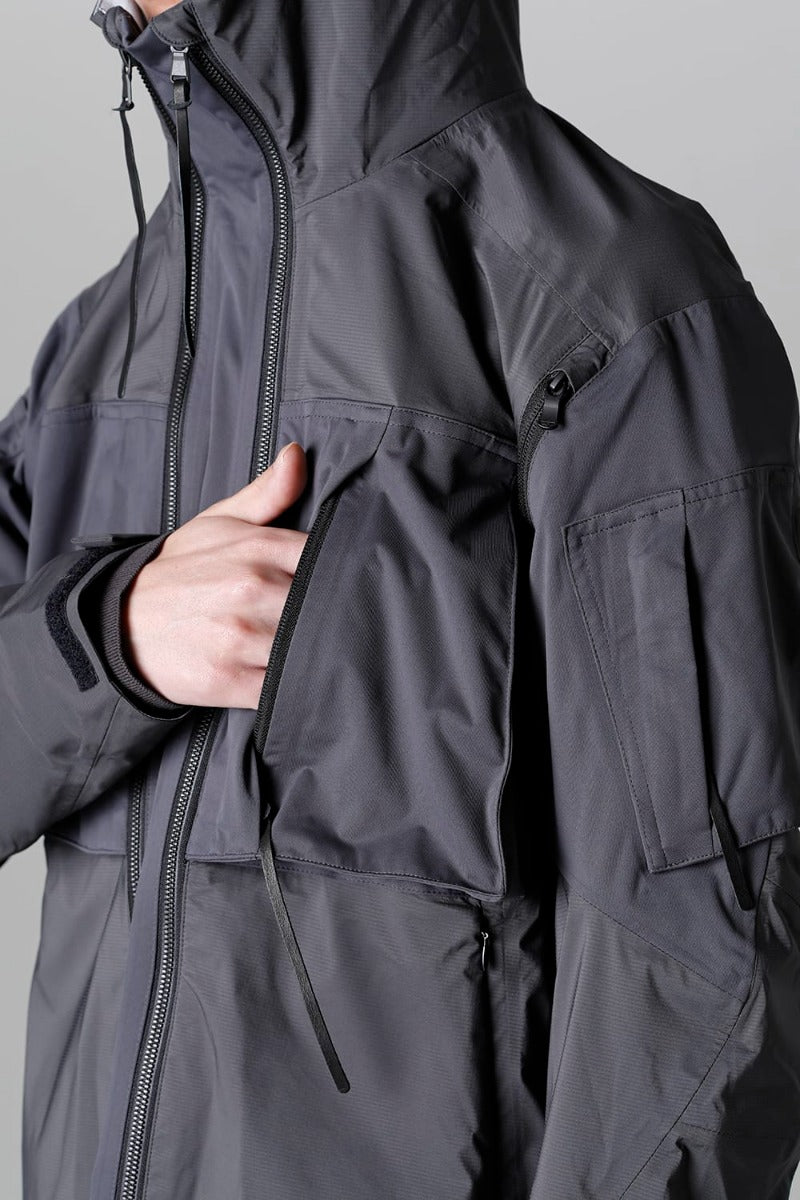 Water Repellent Hooded Jacket  Dark Gray