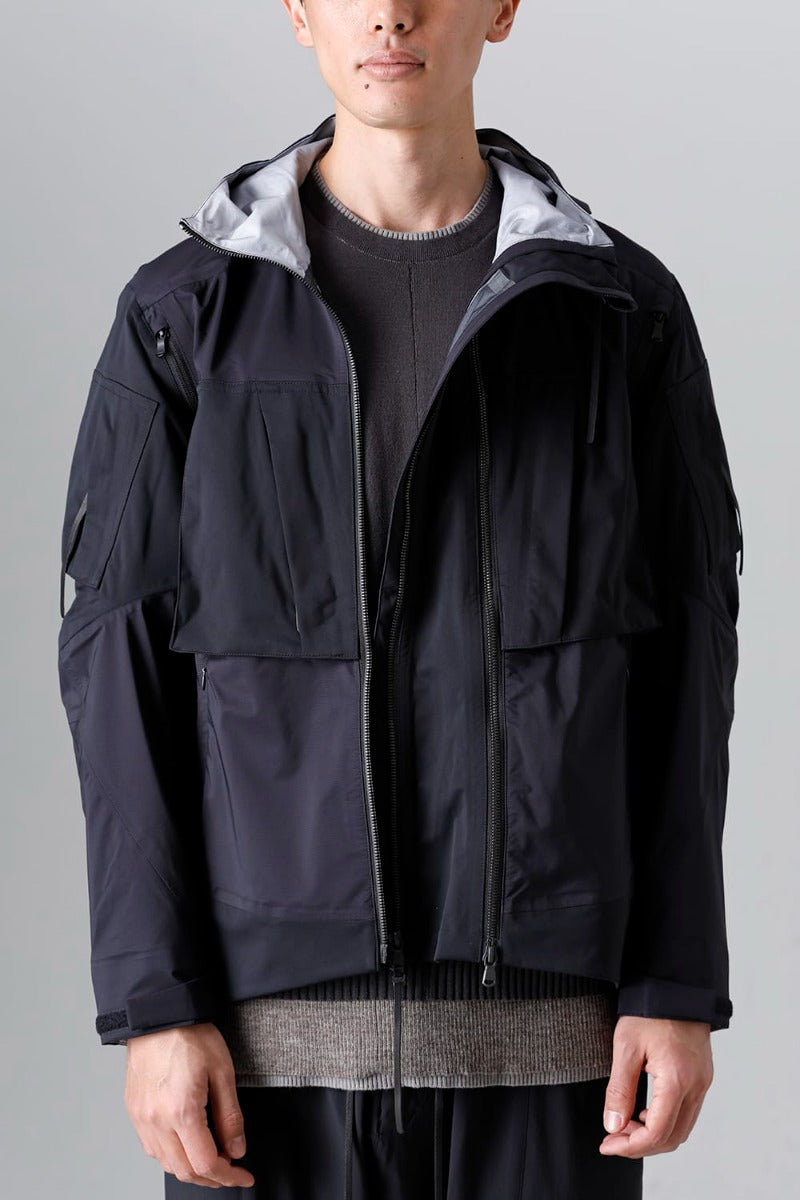 Water Repellent Hooded Jacket  Black