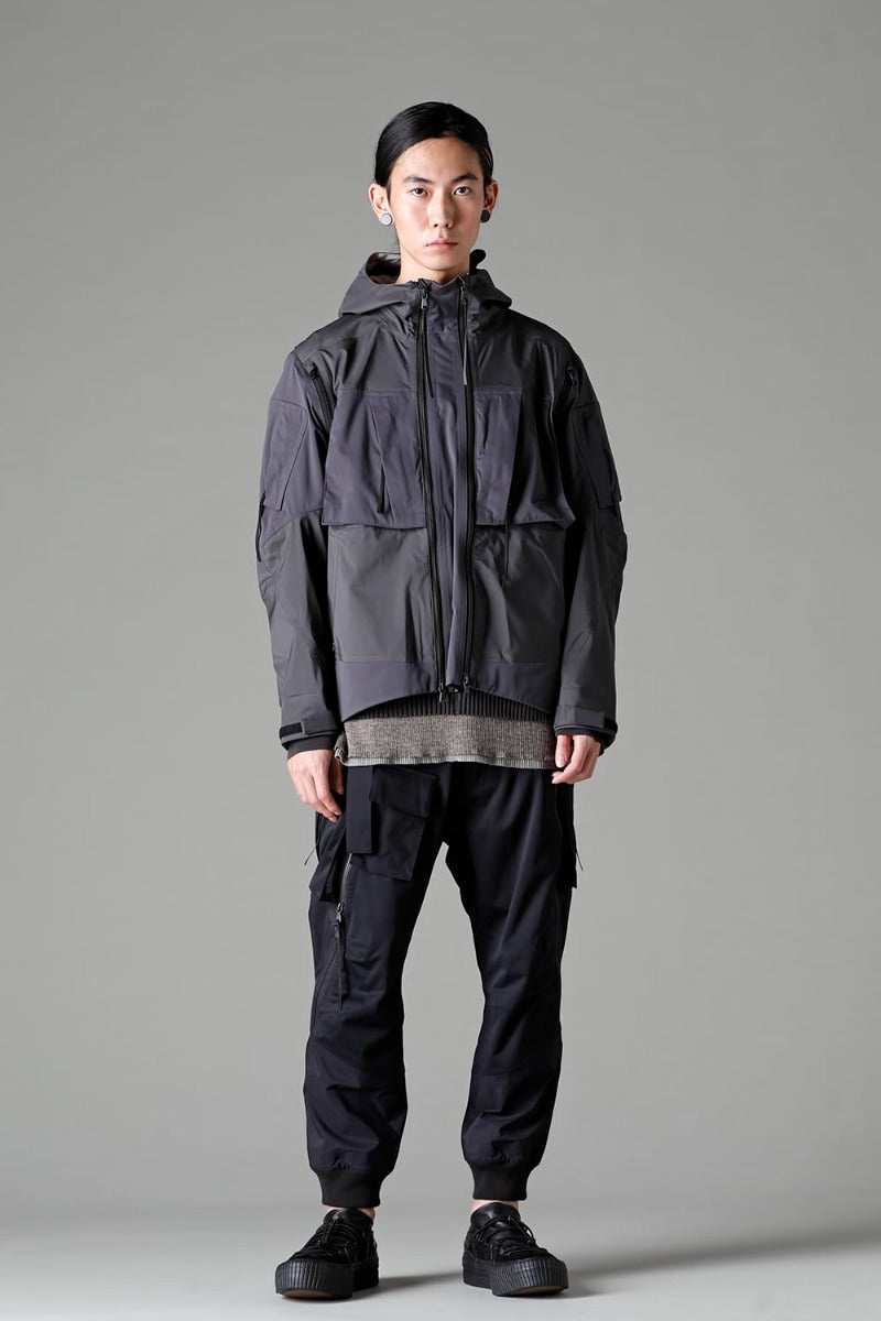 Water Repellent Hooded Jacket  Dark Gray