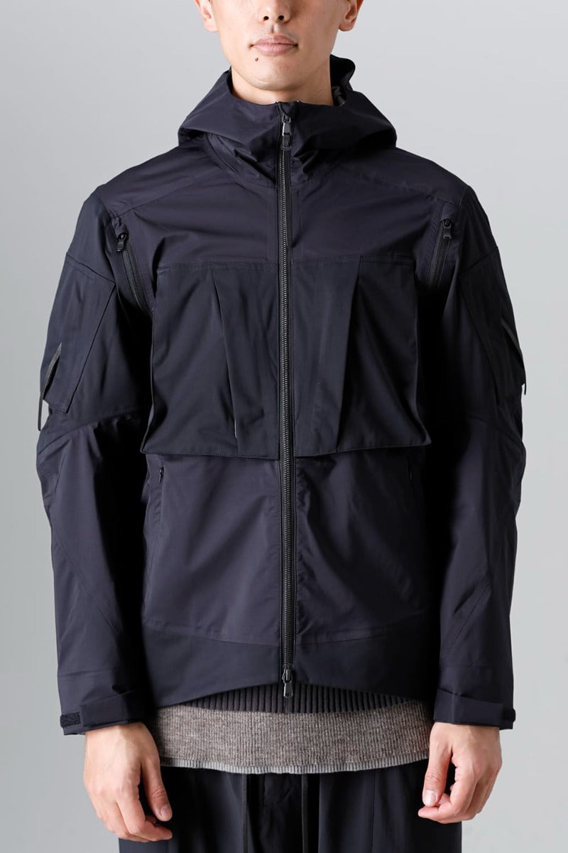 Water Repellent Hooded Jacket  Black