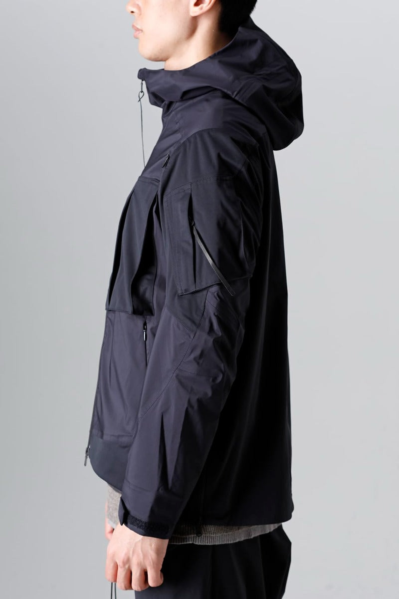 Water Repellent Hooded Jacket  Black