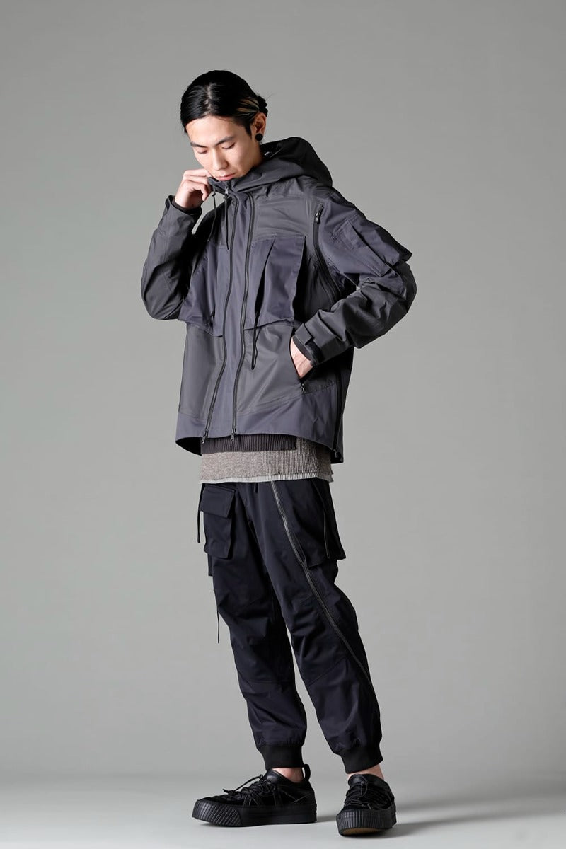 Water Repellent Hooded Jacket  Dark Gray