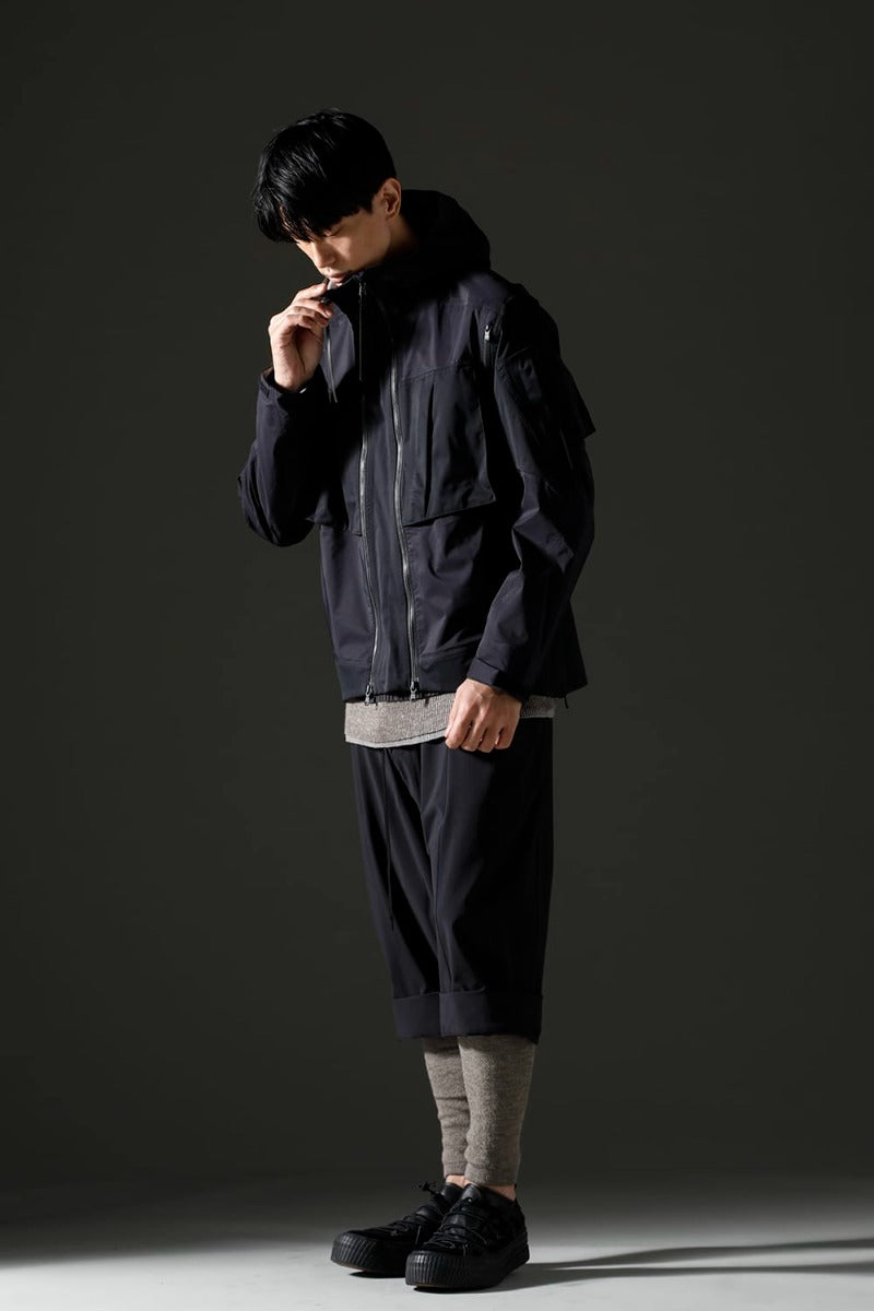 Water Repellent Hooded Jacket  Black