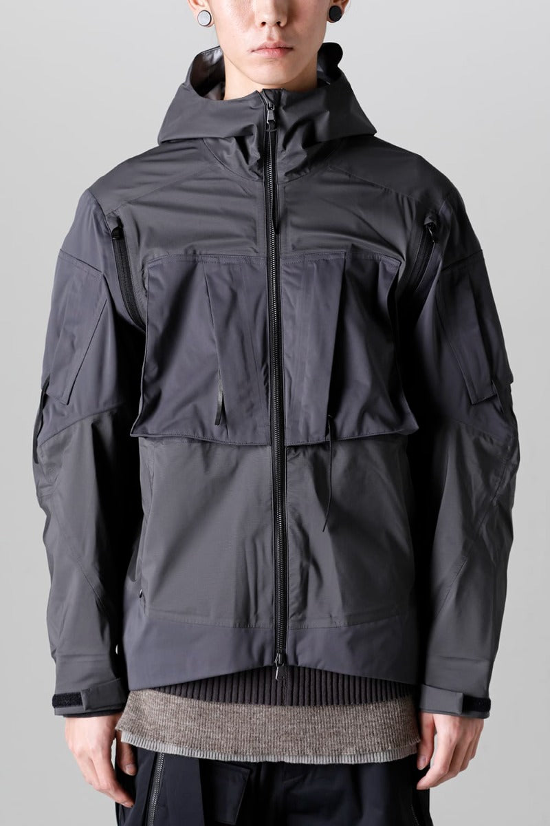 Water Repellent Hooded Jacket  Dark Gray