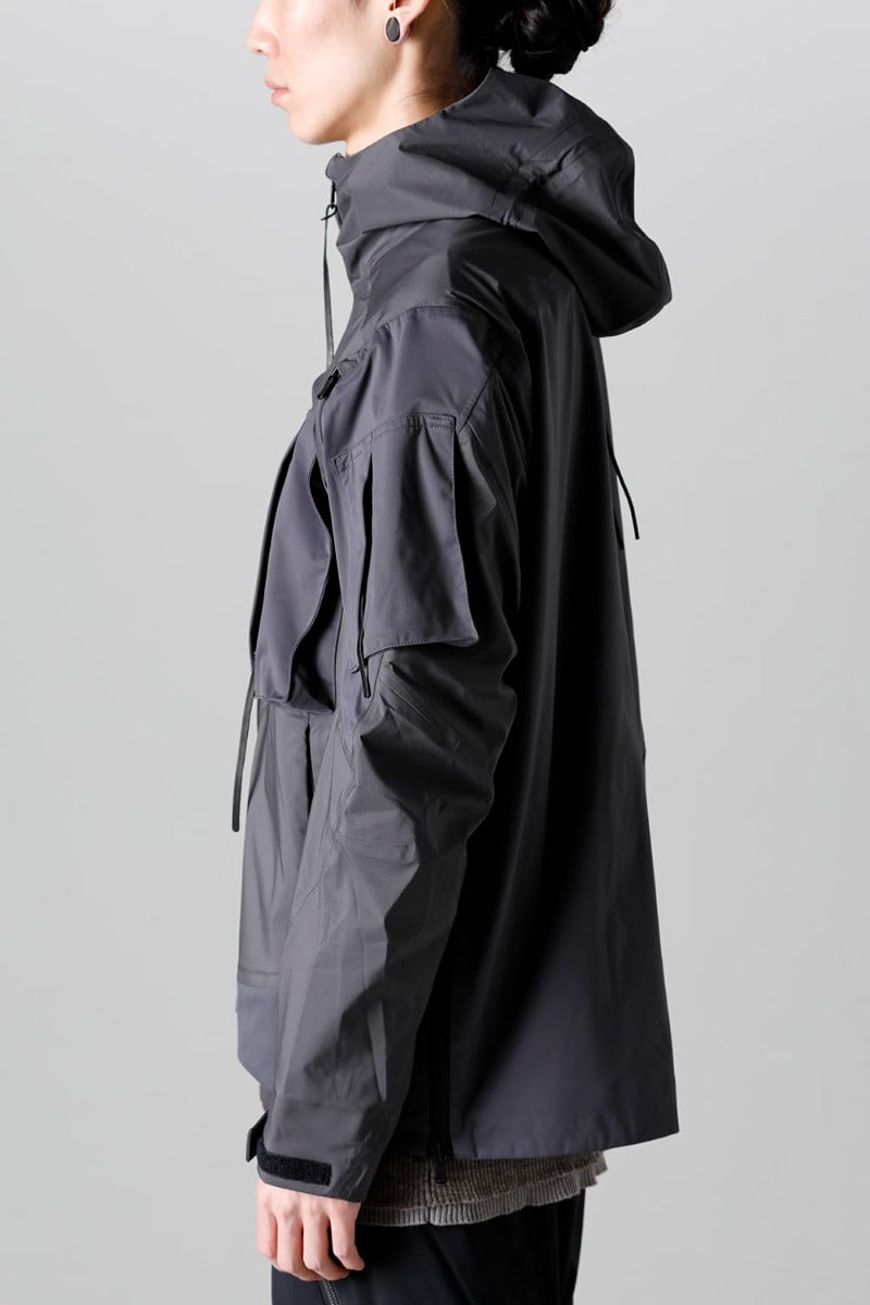 Water Repellent Hooded Jacket  Dark Gray