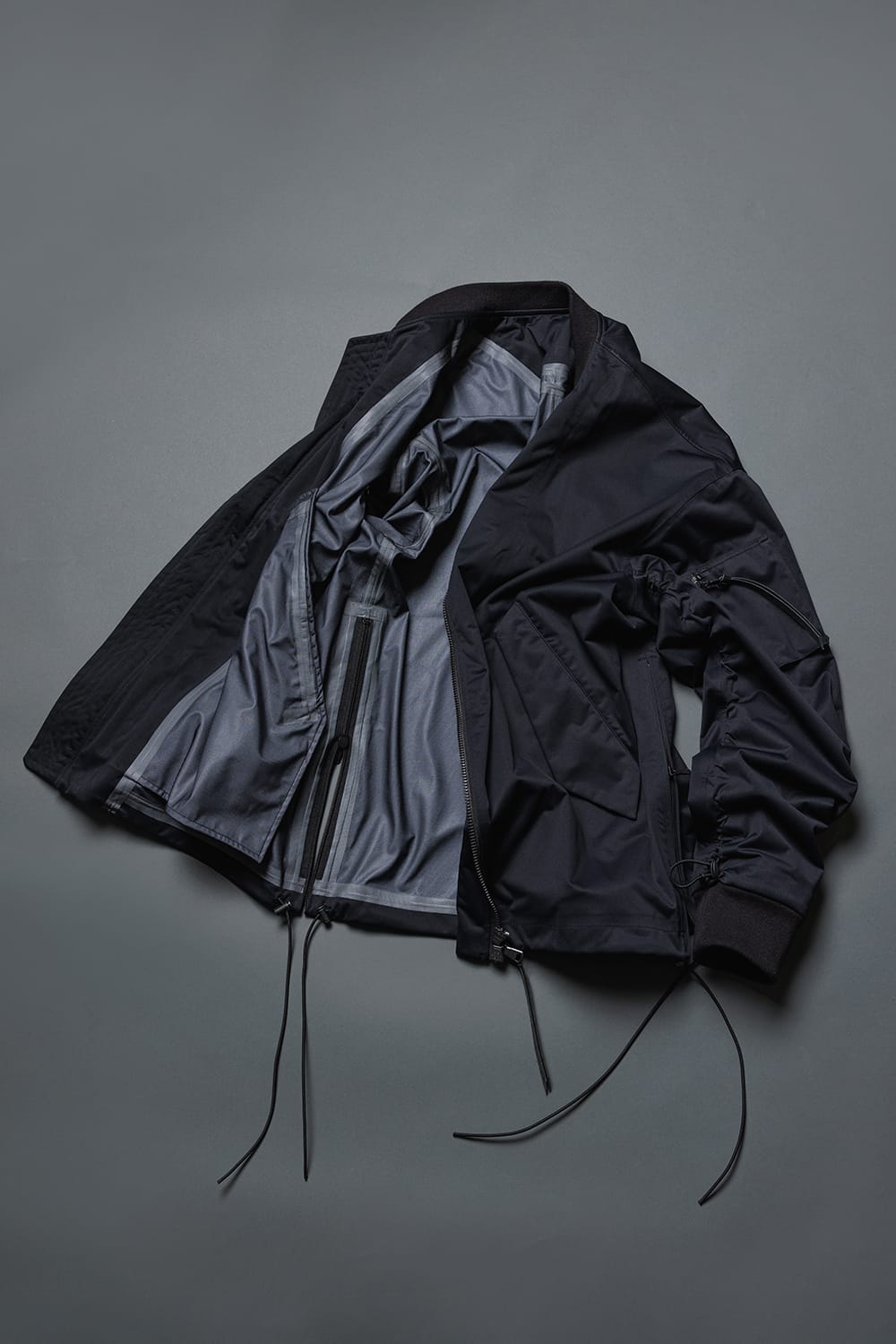 Water Repellent Bomber Jacket  Dark Gray