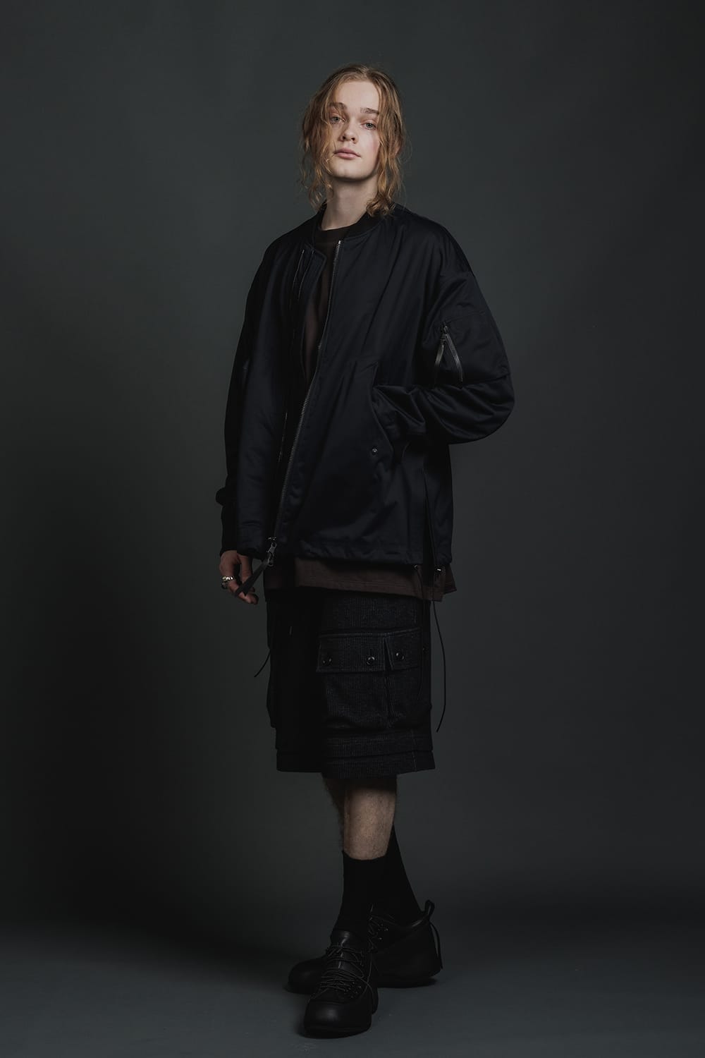 Water Repellent Bomber Jacket  Black