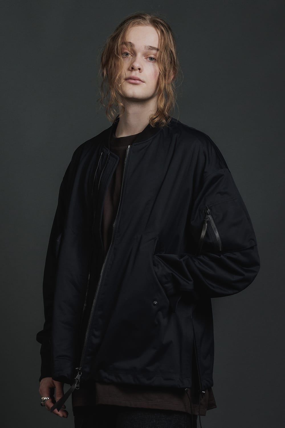 Water Repellent Bomber Jacket  Black