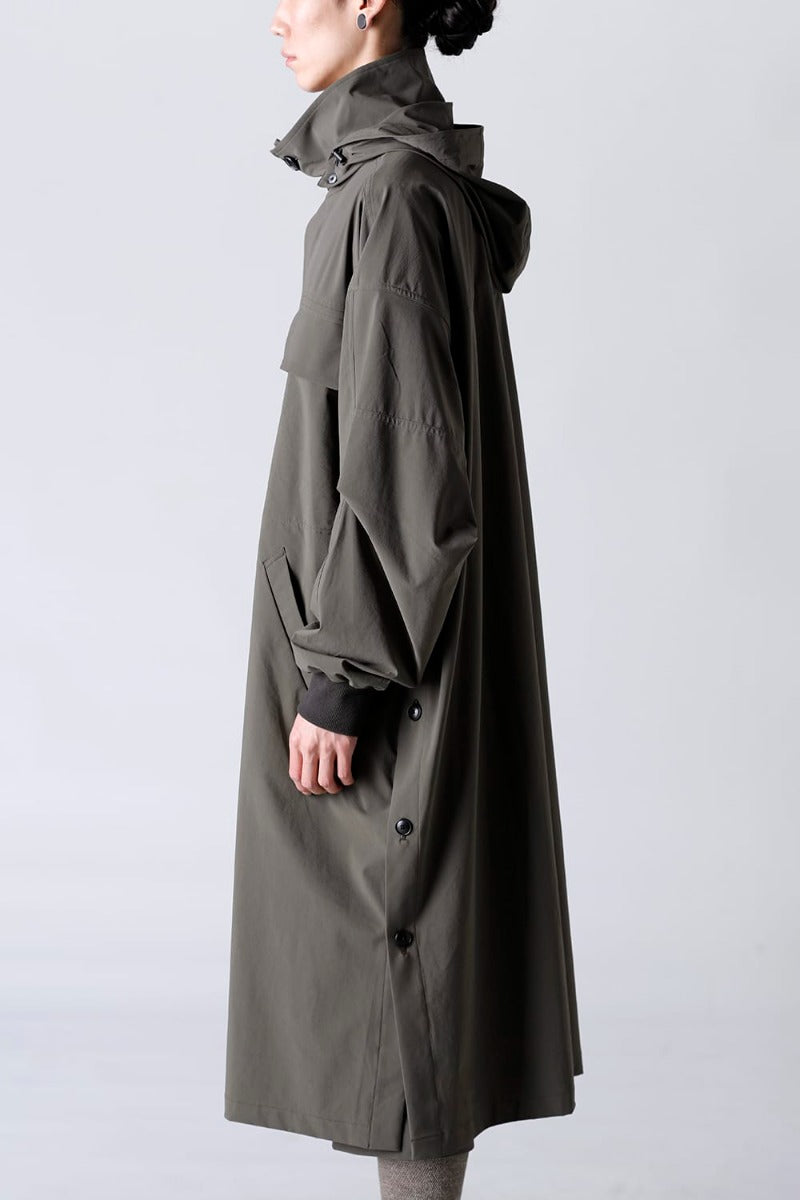 Water-Repellent Stretch Hooded Coat  Dark Olive