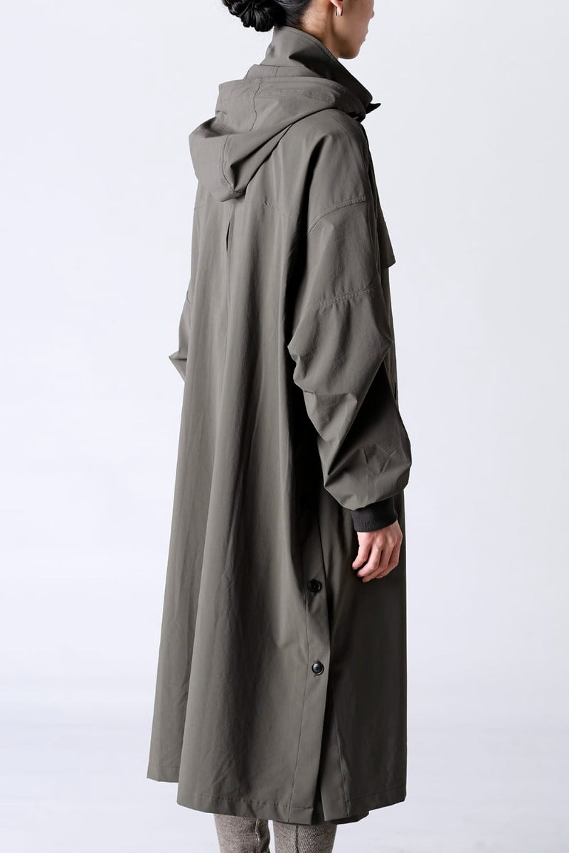 Water-Repellent Stretch Hooded Coat  Dark Olive