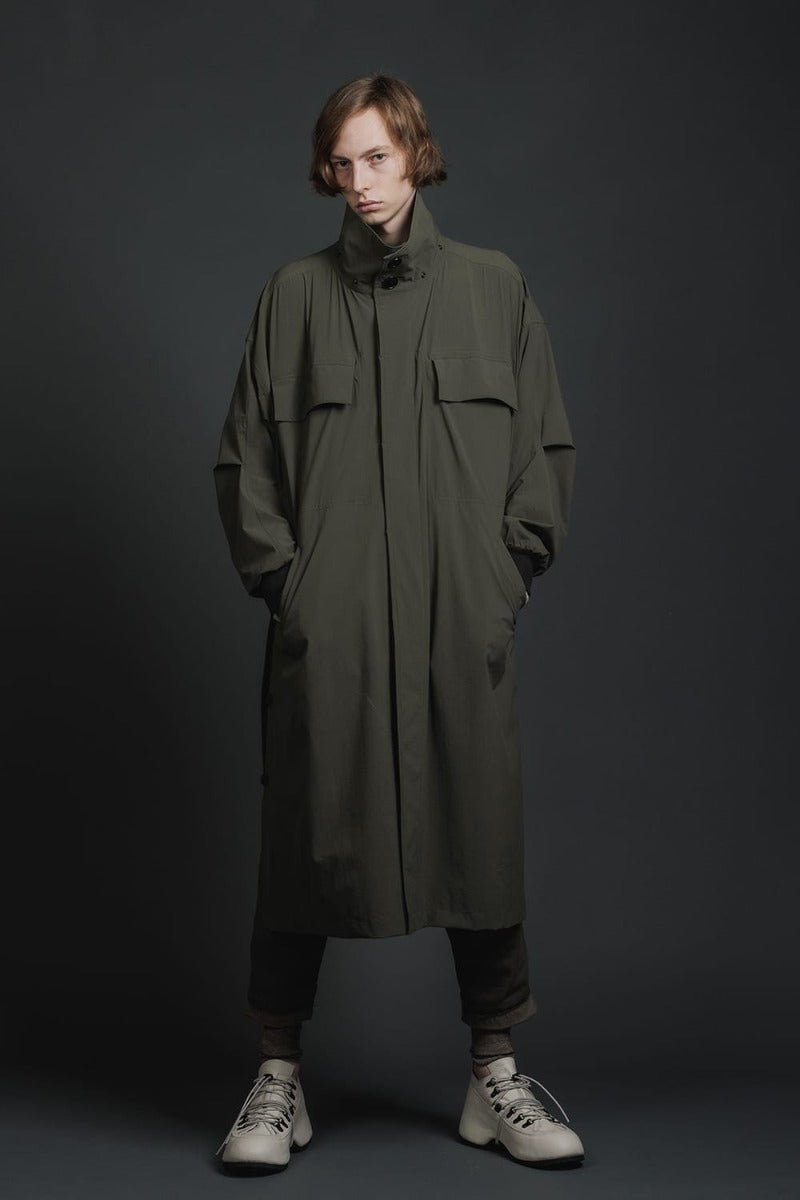 Water-Repellent Stretch Hooded Coat  Dark Olive