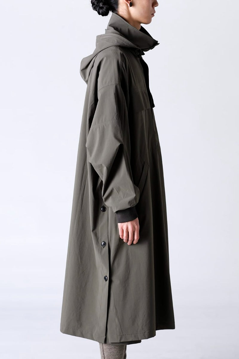 Water-Repellent Stretch Hooded Coat  Dark Olive