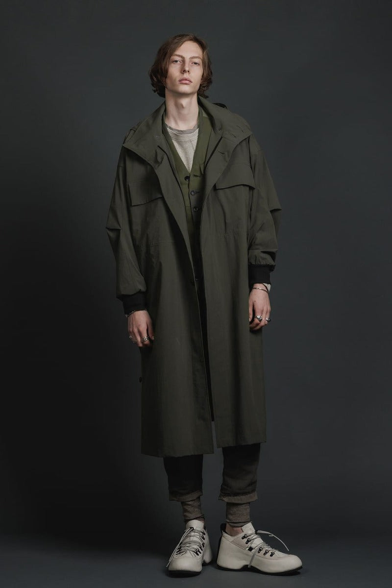 Water-Repellent Stretch Hooded Coat  Dark Olive