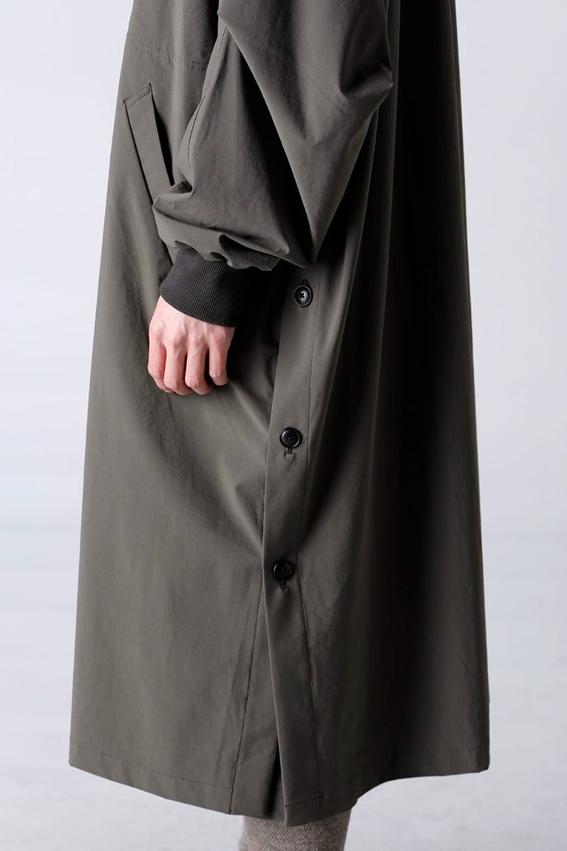 Water-Repellent Stretch Hooded Coat  Dark Olive