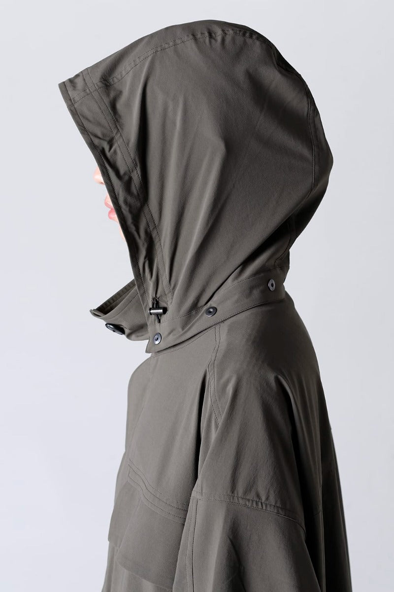 Water-Repellent Stretch Hooded Coat  Dark Olive