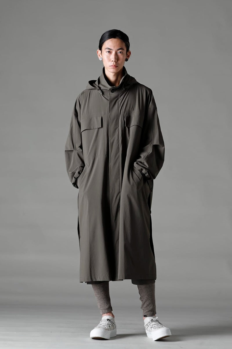 Water-Repellent Stretch Hooded Coat  Dark Olive