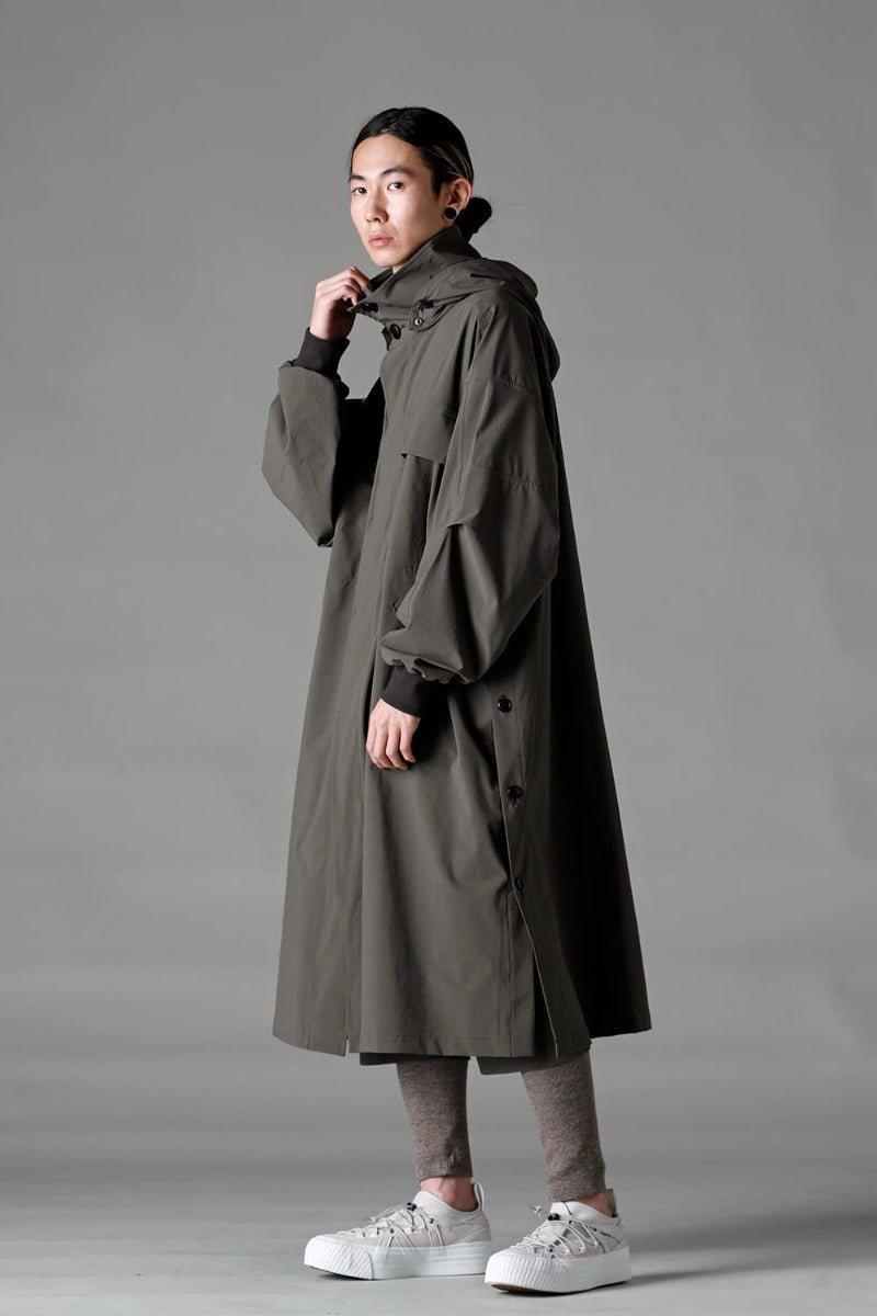 Water-Repellent Stretch Hooded Coat  Dark Olive