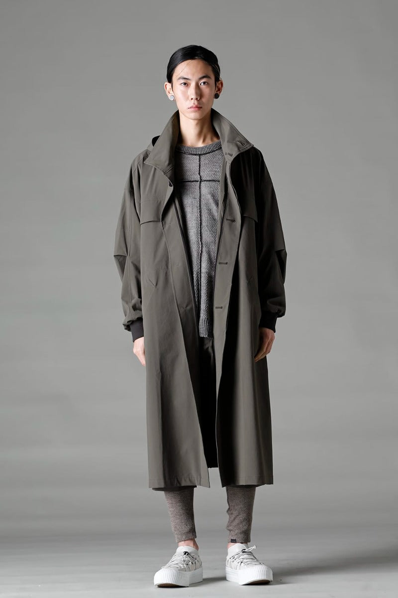 Water-Repellent Stretch Hooded Coat  Dark Olive